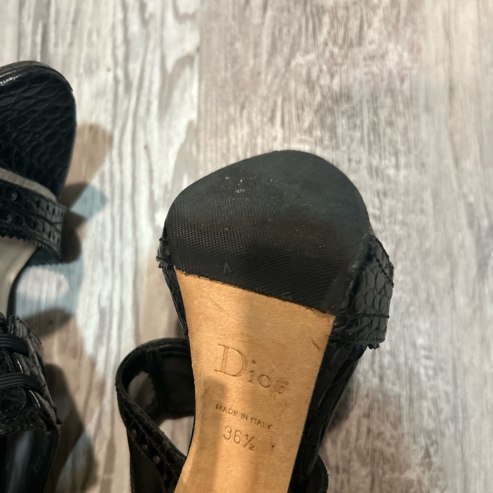 Gently used Christian Dior Black Mesh Heels! Size 36 1/2. - Picture 8 of 8